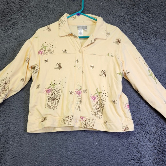 Coldwater Creek‎ Embroidered Button Down Top Garden Theme Jacket PS - Picture 1 of 8